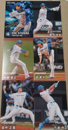 プロ野球チップス2026 第1弾 日ハム 北山 箔押しサイン 他5枚セット