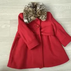 kate spade 赤 ファー付きコート