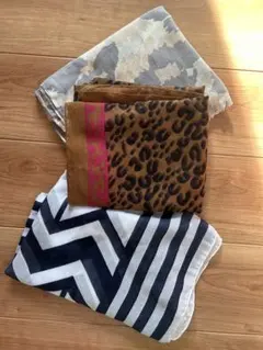 ストール3点セット（迷彩・ヒョウ・ストライプ）