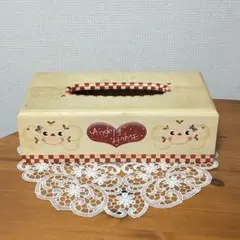 カントリー雑貨 木製 ティッシュケース