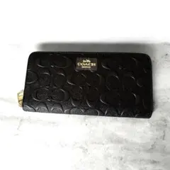 【新品】コーチ エンボスドシグネチャー ラウンドファスナー 長財布　COACH