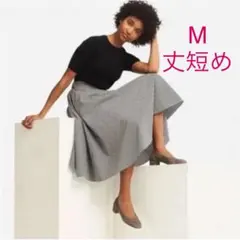 新品　ユニクロ　チェック柄サーキュラースカート　M