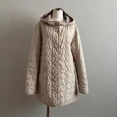 SHOO LA RUE シューラルー キルティングコート L ベージュ 裏花柄