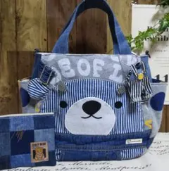 レンローズ様専用 サイドポケット付きバッグ チャーム＆ポーチ付き S-88