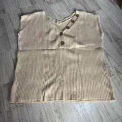 sugar spoonリブ編みノースリーブニットクリーム色