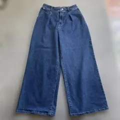 ダークブルーワイドレッグデニム Mサイズ
