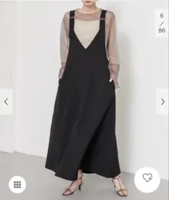 値下不可 新品タグ SENSE OF PLACE フレアジャンパースカート BK