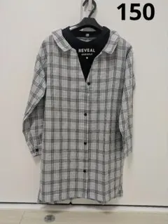【値下げ】キッズ　長袖　シャツワンピ　エルフィンドール 重ね着風 150cm
