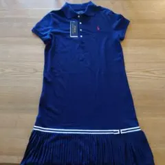 ポロラルフローレン ネイビー ワンピース 160cm プリーツスカート　リボン