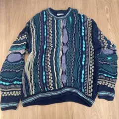 オーストラリア産　3Dニット セーター COOGI系 古着　L