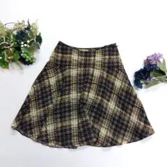 Reflect　千鳥柄　膝丈スカート　ふんわり　サイズ9号　M
