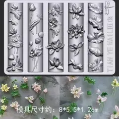 シリコンモールド　レジン　ハンドメイドパーツ　封入パーツ 蓮