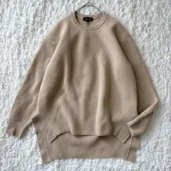 ドゥロワー ウール カシミヤ 9G 畦編み クルーネックニット セーター