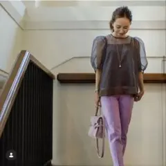 BLUELEA ブルレア エンブロイダリージャガードフラワーブラウス - メルカリ