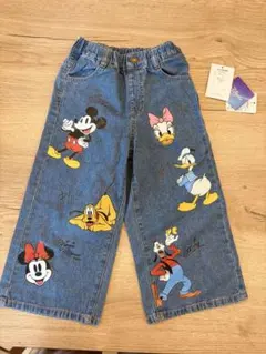 Little WEEKENDミッキー イラスト デニムパンツ 110