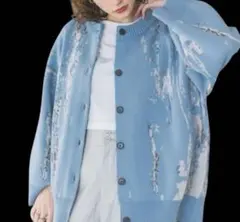 JEANASIS 抽象模様 ボタン付きカーディガン