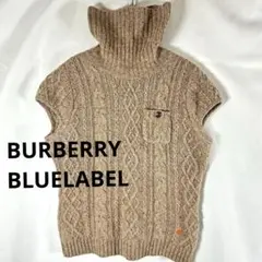 BURBERRY BLUELABEL タートルネック　フレンチ袖半袖ニット　38