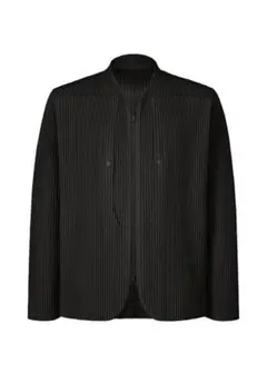 ISSEY MIYAKE HOMME PLISSÉ ノーカラージャケット 黒 2026年最新】HOMME PLISSE ISSEY MIYAKE メンズ ジャケット・アウター