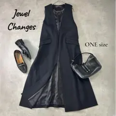 Jewel Changes ロングジレ 黒 ブラック M相当のサムネイル