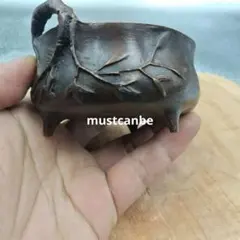 中国古美術　古銅　金属工芸 竹紋香炉　　細工　アンティーク　香道具