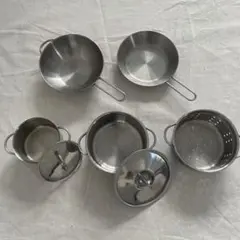 IKEAイケア 子ども用　調理器セット ステンレス　おままごと　鍋　フライパン