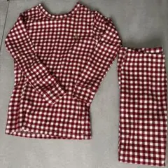 赤と白のチェック柄パジャマセット 100cm