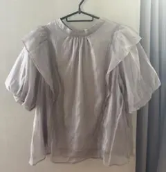 ハニーズ　フリルブラウス グレー Lサイズ