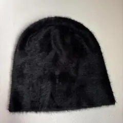 ブラック アンゴラニット帽・ビーニー