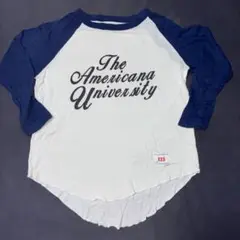 Americana 長袖Tシャツ XXS ホワイト/ネイビー