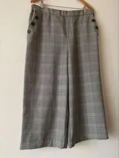 Vanilla studioグレンチェック柄ワイドパンツ
