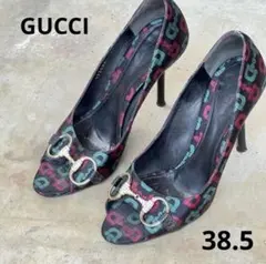GUCCI Vintage ホースビット オープントゥ パンプス 38.5のサムネイル
