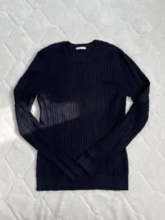 GU リブニットセーター M 黒