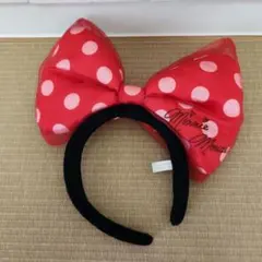 ミニーマウス 赤い水玉リボンカチューシャ