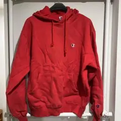 Champion レッド フード付きパーカー L