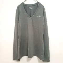 フィラ 長袖 Tシャツ サイドメッシュ 無地 M 灰色 運動 登山のサムネイル