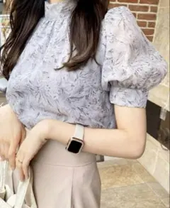 INGNI 花柄リボン付きハイネックブラウス