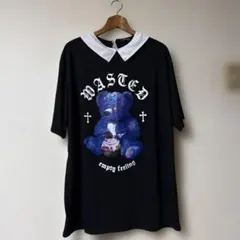 GOTHIC クマTシャツ　地雷系　やみかわ　襟付き　ゴスロリ
