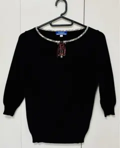 BURBERRY BLUE LABEL ブラック　ニット　トップス　リボン