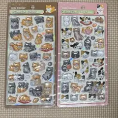 ボンボンドロップシール　和柄　柴犬　和猫