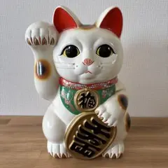 招き猫 まねきねこ 白 8号 貯金箱 左手 縁起 商売 - メルカリ