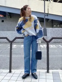 Ungrid シャギージャカードニット