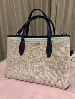 新品kate spade リーガン ストライプ 2WAY かごバッグ - メルカリ