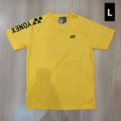 YONEX　Tシャツ Lサイズ 肩ロゴ イエロー　11