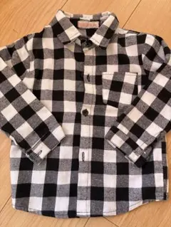チェックシャツ 白黒