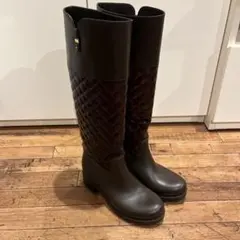 美品】COACHレディース エンボス加工シグネチャー柄 レインブーツ