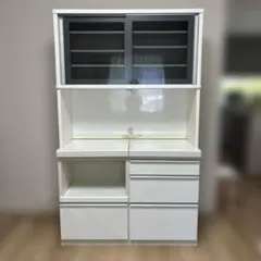定価24万♪ 松田家具 117cm幅キッチンボード 食器棚 収納家具 木目調