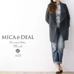 【美品】マイカ＆ディール〈日本製〉ウール素材ミディアム丈ダブルチェスターコート黒