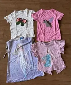 H&M・Disney 女の子Tシャツ4点 110 4-5Y
