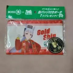BOSS×ウマ娘 缶バッジ付きポーチ ゴールドシップ
