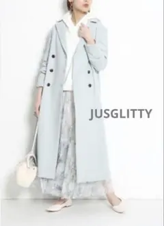 新品タグ付☆ JUSGLITTY バックボリュームベルベットコート　ミント